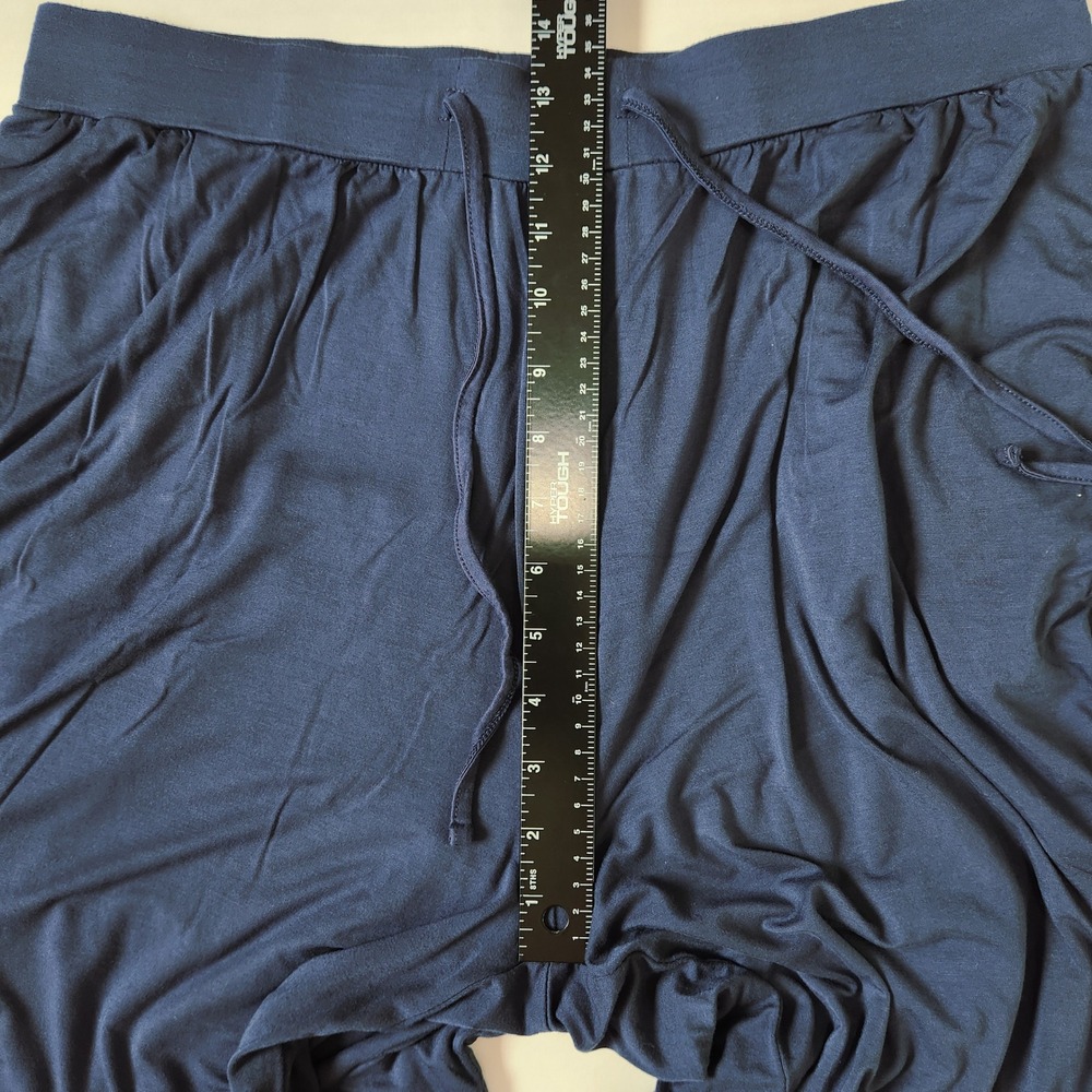 Cozy Earth Blue Bamboo Pajama Pants Tall XXL Wide Leg Lounge Drawstring Pockets - Picture 8 of 9